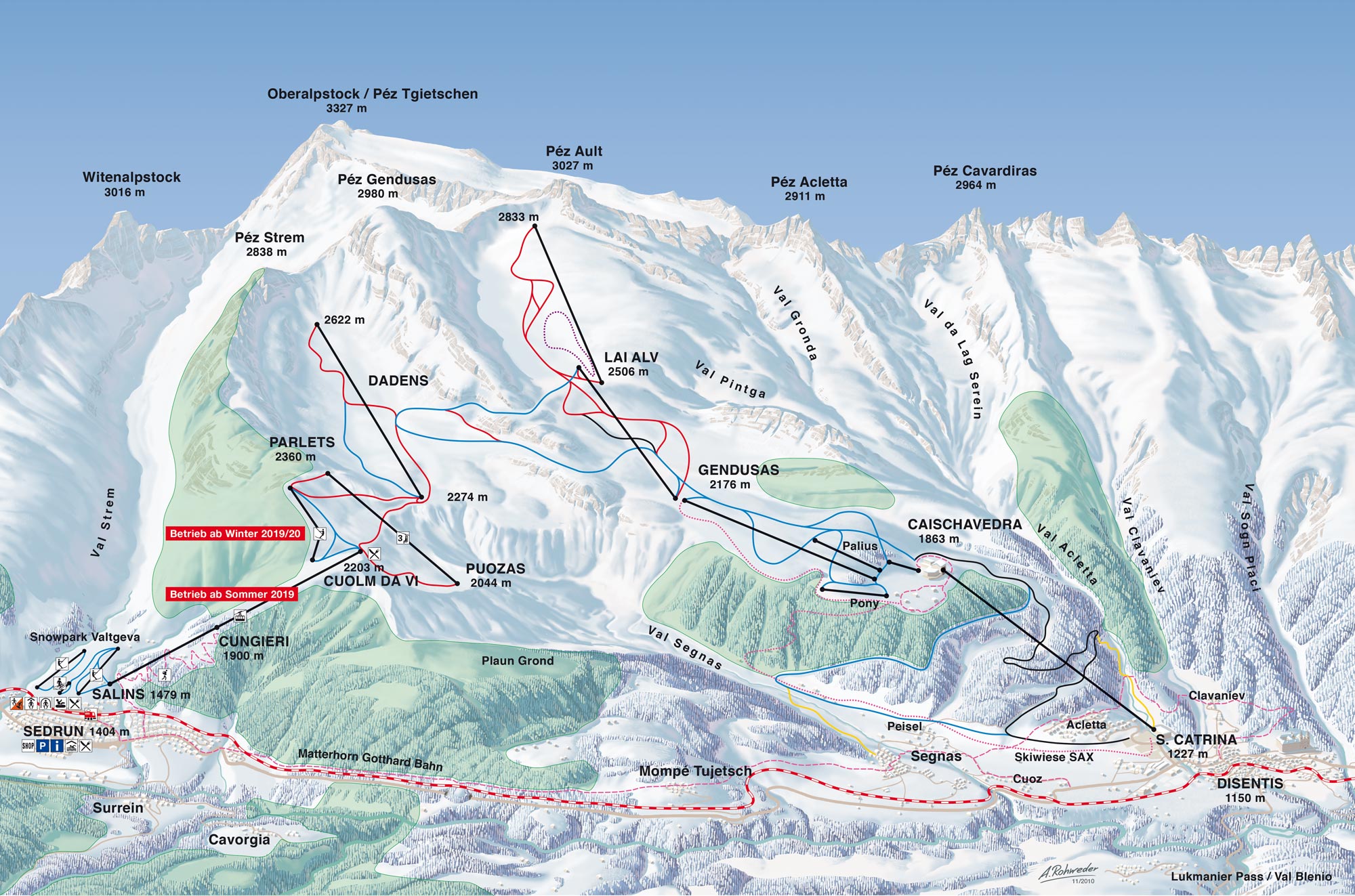 Disentis Pistenplan Ski Map